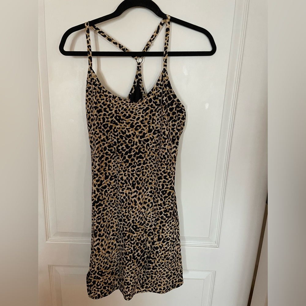Outdoor Voices Leopard Print Athletic Exercise Dress
